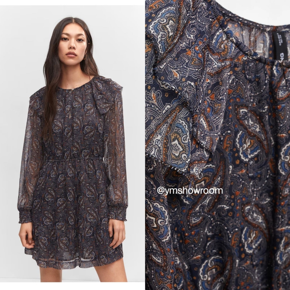 MANGO Printed chiffon dress